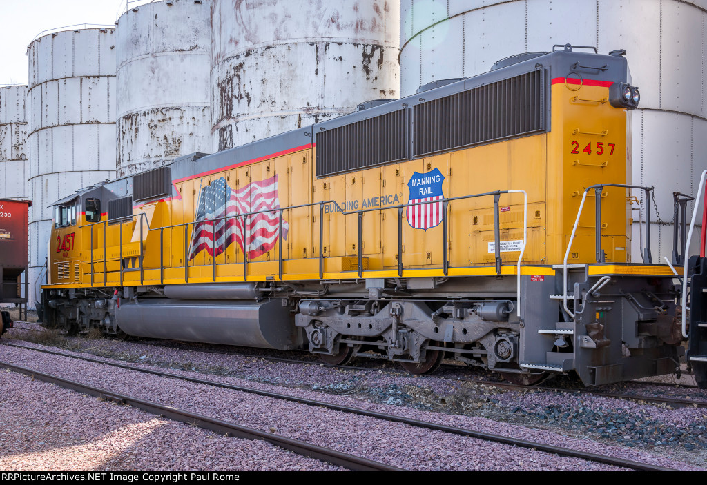 MAN 2457, Manning Rail, EMD SD60M, ex UP 2457, ex UP6302 at Manning Grain
